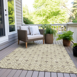 Piper Looms Chantille Geometric ACN931 Beige Machine Washable Area Rug Outdoor Lifestyle Image Feature