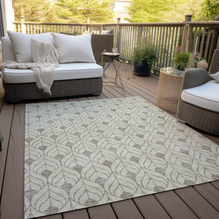 Piper Looms Chantille Geometric ACN931 Beige Machine Washable Area Rug Outdoor Lifestyle Image Feature