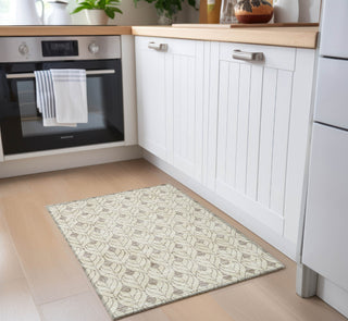 Piper Looms Chantille Geometric ACN931 Beige Machine Washable Area Rug Scatter Lifestyle Image Feature