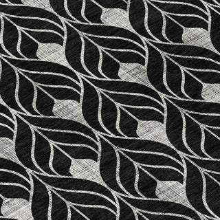 Piper Looms Chantille Geometric ACN931 Black Machine Washable Area Rug Swatch Image