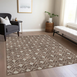 Piper Looms Chantille Geometric ACN931 Brown Machine Washable Area Rug Lifestyle Image Feature