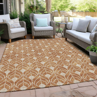 Piper Looms Chantille Geometric ACN931 Copper Machine Washable Area Rug Outdoor Lifestyle Image Feature