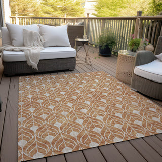 Piper Looms Chantille Geometric ACN931 Copper Machine Washable Area Rug Outdoor Lifestyle Image Feature