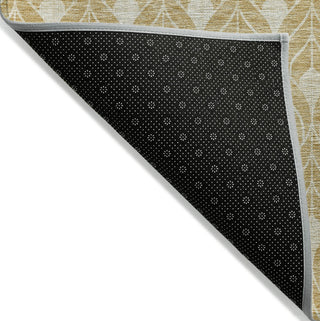 Piper Looms Chantille Geometric ACN931 Gold Machine Washable Area Rug Backing Image