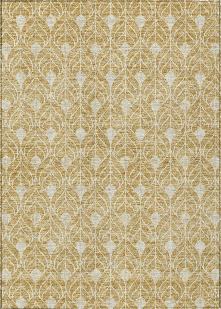 Piper Looms Chantille Geometric ACN931 Gold Machine Washable Area Rug main image