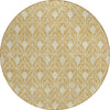 Piper Looms Chantille Geometric ACN931 Gold Machine Washable Area Rug Round Main Image