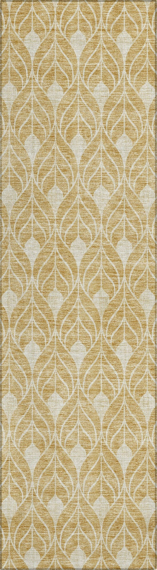 Piper Looms Chantille Geometric ACN931 Gold Machine Washable Area Rug Runner Main Image