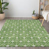 Piper Looms Chantille Geometric ACN931 Green Machine Washable Area Rug Lifestyle Image Feature