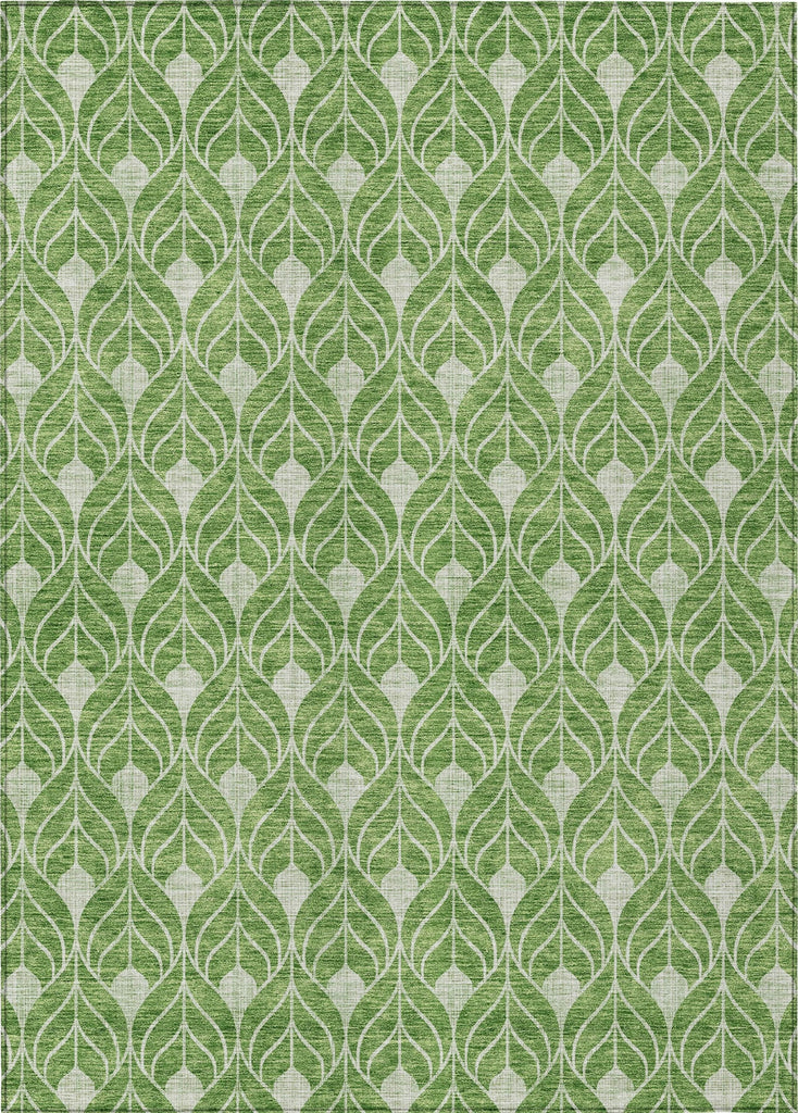 Piper Looms Chantille Geometric ACN931 Green Machine Washable Area Rug main image