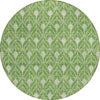 Piper Looms Chantille Geometric ACN931 Green Machine Washable Area Rug Round Main Image