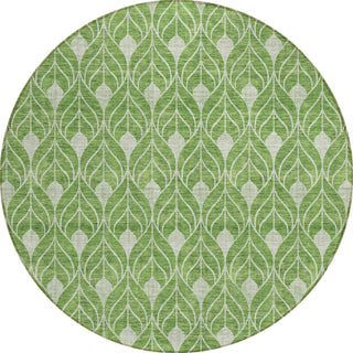 Piper Looms Chantille Geometric ACN931 Green Machine Washable Area Rug Round Main Image