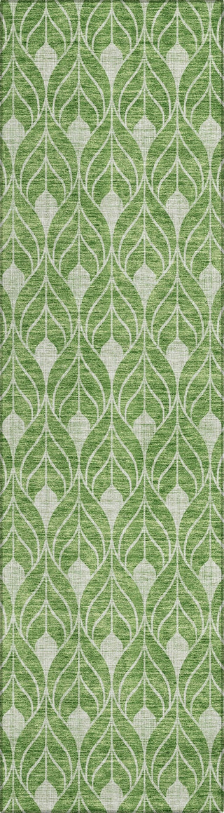 Piper Looms Chantille Geometric ACN931 Green Machine Washable Area Rug Runner Main Image