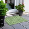 Piper Looms Chantille Geometric ACN931 Green Machine Washable Area Rug Scatter Outdoor Lifestyle Image Feature