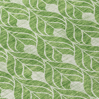 Piper Looms Chantille Geometric ACN931 Green Machine Washable Area Rug Swatch Image
