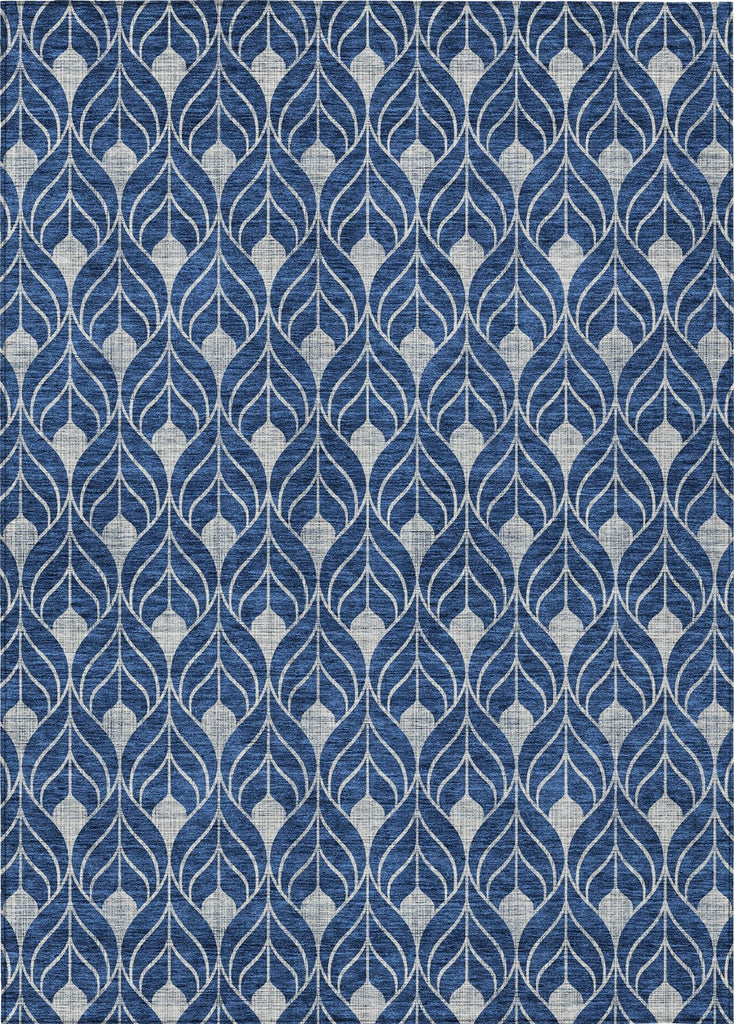 Piper Looms Chantille Geometric ACN931 Navy Machine Washable Area Rug main image