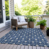 Piper Looms Chantille Geometric ACN931 Navy Machine Washable Area Rug Outdoor Lifestyle Image Feature