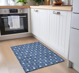 Piper Looms Chantille Geometric ACN931 Navy Machine Washable Area Rug Scatter Lifestyle Image Feature