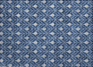 Piper Looms Chantille Geometric ACN931 Navy Machine Washable Area Rug Scatter Main Image