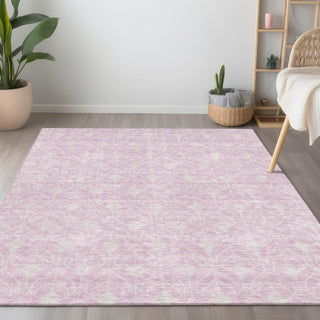 Piper Looms Chantille Geometric ACN931 Pink Machine Washable Area Rug Lifestyle Image Feature