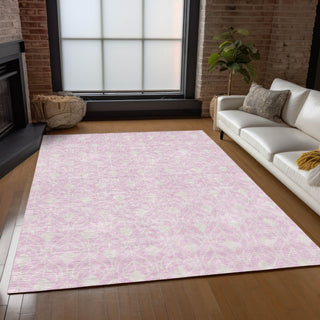 Piper Looms Chantille Geometric ACN931 Pink Machine Washable Area Rug Lifestyle Image Feature