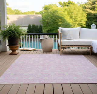 Piper Looms Chantille Geometric ACN931 Pink Machine Washable Area Rug Outdoor Lifestyle Image Feature