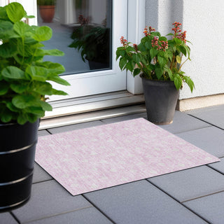 Piper Looms Chantille Geometric ACN931 Pink Machine Washable Area Rug Scatter Outdoor Lifestyle Image Feature