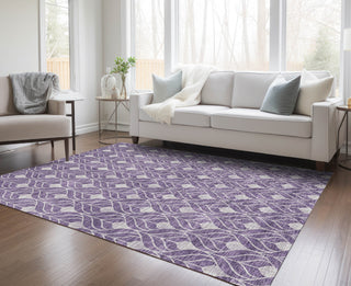 Piper Looms Chantille Geometric ACN931 Purple Machine Washable Area Rug Lifestyle Image Feature