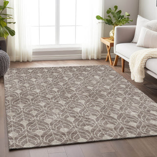 Piper Looms Chantille Geometric ACN931 Taupe Machine Washable Area Rug Lifestyle Image Feature