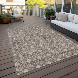 Piper Looms Chantille Geometric ACN931 Taupe Machine Washable Area Rug Outdoor Lifestyle Image Feature
