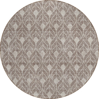 Piper Looms Chantille Geometric ACN931 Taupe Machine Washable Area Rug Round Main Image
