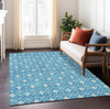 Piper Looms Chantille Geometric ACN931 Teal Machine Washable Area Rug Lifestyle Image Feature