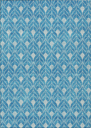 Piper Looms Chantille Geometric ACN931 Teal Machine Washable Area Rug main image