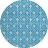 Piper Looms Chantille Geometric ACN931 Teal Machine Washable Area Rug Round Main Image