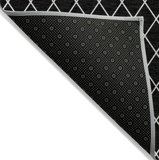 Piper Looms Chantille Diamonds ACN932 Black Machine Washable Area Rug Backing Image