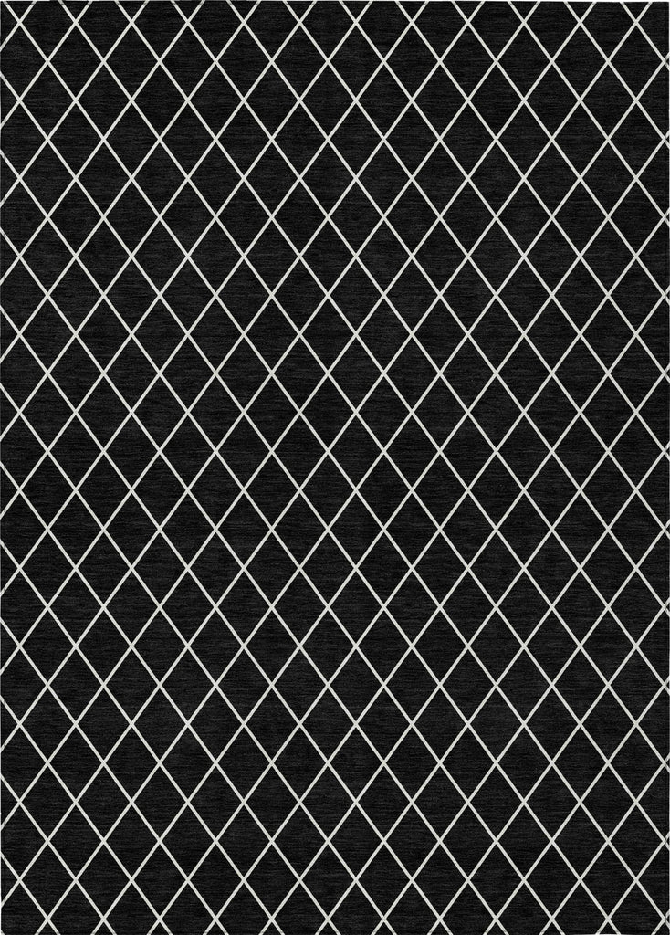 Piper Looms Chantille Diamonds ACN932 Black Machine Washable Area Rug main image