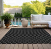 Piper Looms Chantille Diamonds ACN932 Black Machine Washable Area Rug Outdoor Lifestyle Image Feature