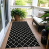 Piper Looms Chantille Diamonds ACN932 Black Machine Washable Area Rug Runner Outdoor Lifestyle Image Feature