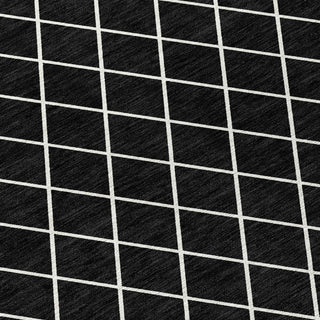 Piper Looms Chantille Diamonds ACN932 Black Machine Washable Area Rug Swatch Image