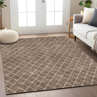 Piper Looms Chantille Diamonds ACN932 Brown Machine Washable Area Rug Lifestyle Image Feature