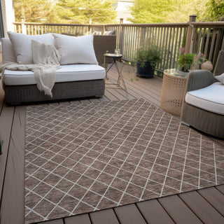 Piper Looms Chantille Diamonds ACN932 Brown Machine Washable Area Rug Outdoor Lifestyle Image Feature