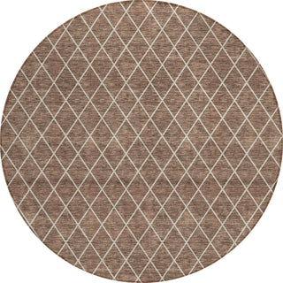 Piper Looms Chantille Diamonds ACN932 Brown Machine Washable Area Rug Round Main Image