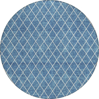 Piper Looms Chantille Diamonds ACN932 Denim Machine Washable Area Rug Round Main Image