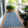 Piper Looms Chantille Diamonds ACN932 Denim Machine Washable Area Rug Runner Outdoor Lifestyle Image Feature