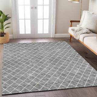 Piper Looms Chantille Diamonds ACN932 Gray Machine Washable Area Rug Lifestyle Image Feature