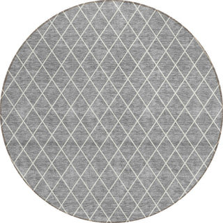 Piper Looms Chantille Diamonds ACN932 Gray Machine Washable Area Rug Round Main Image