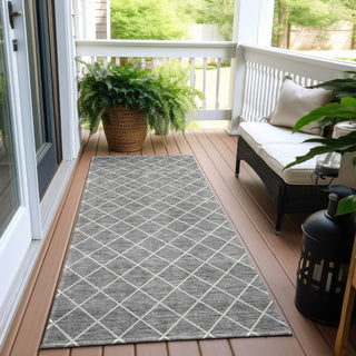 Piper Looms Chantille Diamonds ACN932 Gray Machine Washable Area Rug Runner Outdoor Lifestyle Image Feature