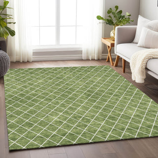 Piper Looms Chantille Diamonds ACN932 Green Machine Washable Area Rug Lifestyle Image Feature