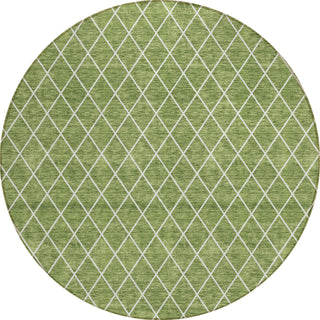 Piper Looms Chantille Diamonds ACN932 Green Machine Washable Area Rug Round Main Image