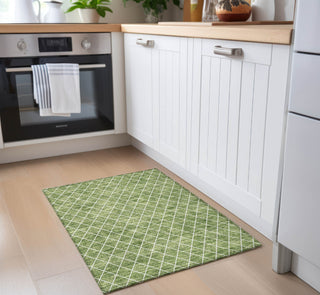 Piper Looms Chantille Diamonds ACN932 Green Machine Washable Area Rug Scatter Lifestyle Image Feature