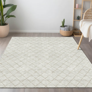 Piper Looms Chantille Diamonds ACN932 Ivory Machine Washable Area Rug Lifestyle Image Feature